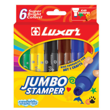 BOITE 6 FEUTRES COLORIAGE JUMBO STAMPER